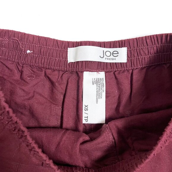 Joe Fresh Burgundy Linen blend Shorts (size XS) - Picture 3 of 5